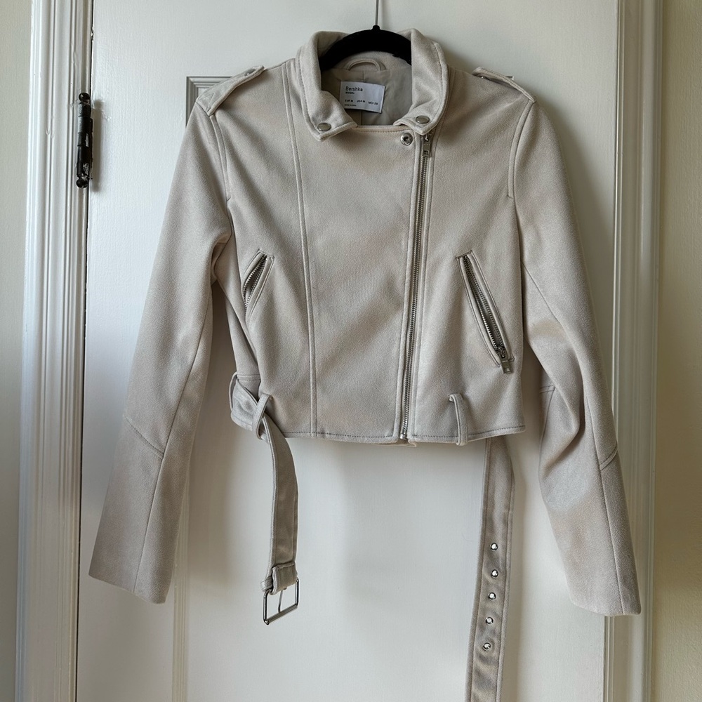 Suede motorcycle jacket